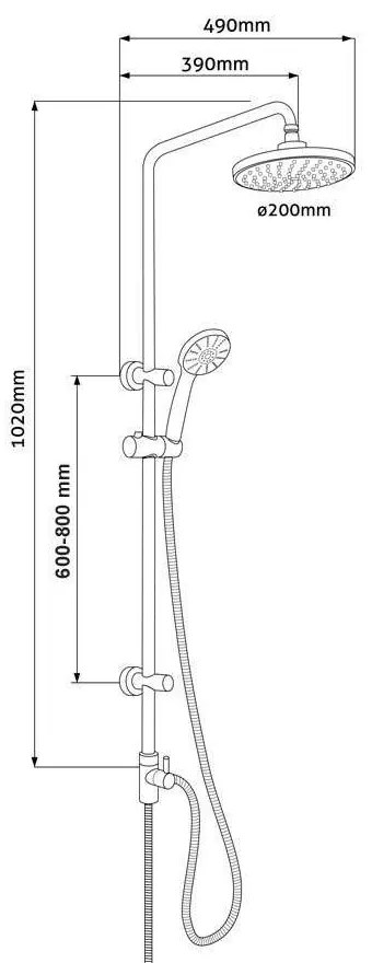 Mereo Mereo, Sprchová súprava Sonáta a sprchová batéria Sonáta 150 mm, MER-CB609