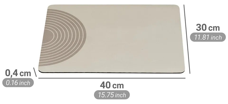 Béžová gumová odkvapkávacia podložka na riad 40x30 cm Dima – Wenko