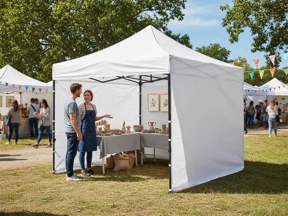 CH Záhradný nožnicový párty stan 3 x 3 m - biela