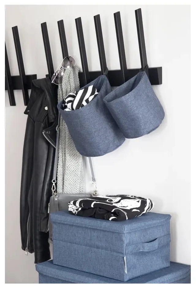 Čierny látkový úložný box s vekom 45x34x25 cm Soft Storage – Bigso