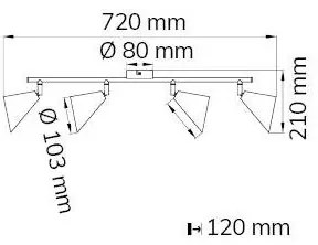 Wofi 70108G - Bodové svietidlo GLORIA 4xE14/28W/230V