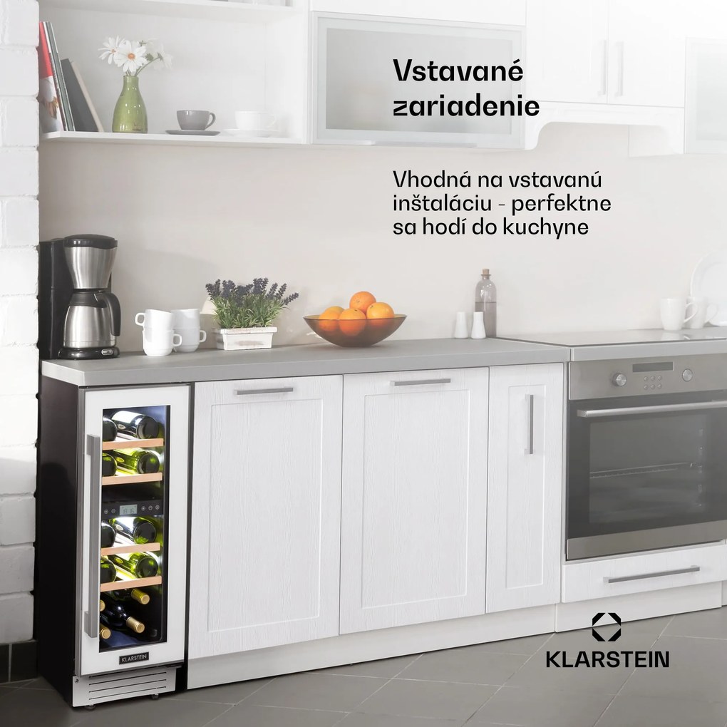Klarstein Vinovilla 17, dvojzónová vinotéka, 53 l, 17 fliaš, 3-farebné LED osvetlenie, biela