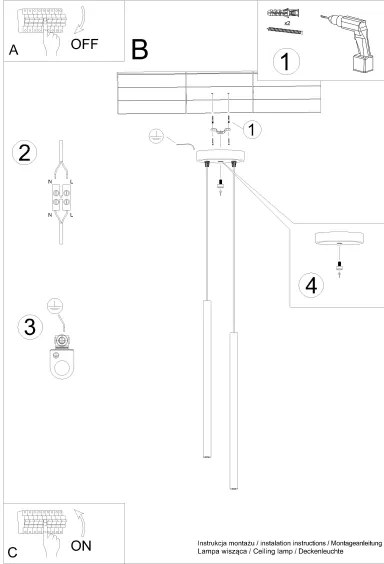 Sollux SL.1305 - Luster na lanku PASTELO 2xG9/8W/230V zlatá