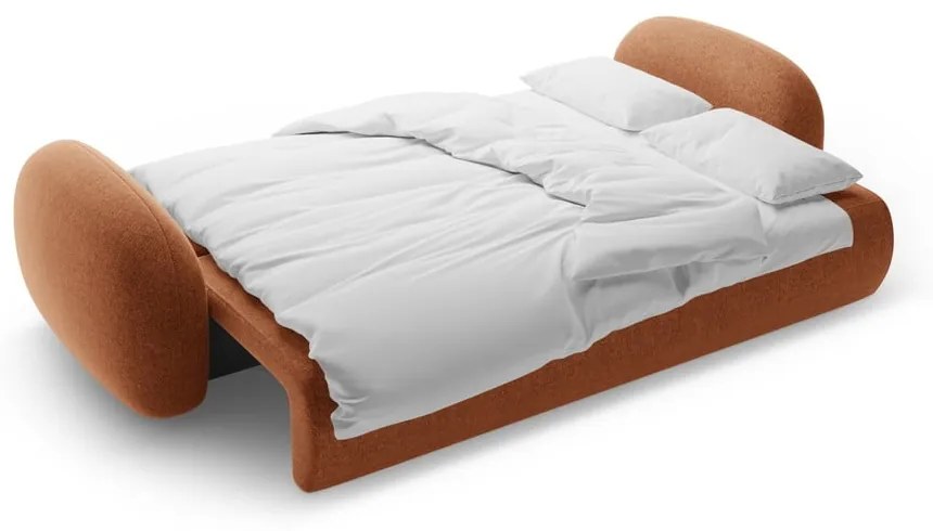 Ženilková rozkladacia/s úložným priestorom pohovka v tehlovej farbe 262 cm Tonale – Cosmopolitan Design