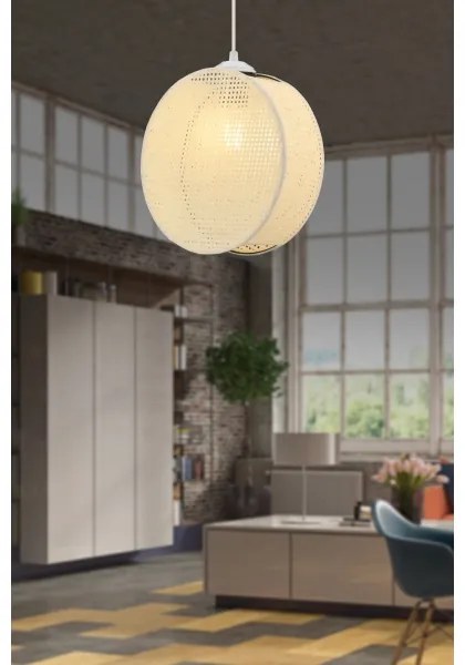 Luster na lanku DRUM 1xE27/60W/230V krémový