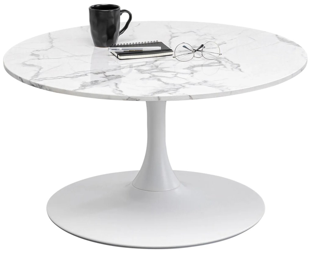 Schickeria Marble konferenčný stolík biely Ø80 cm