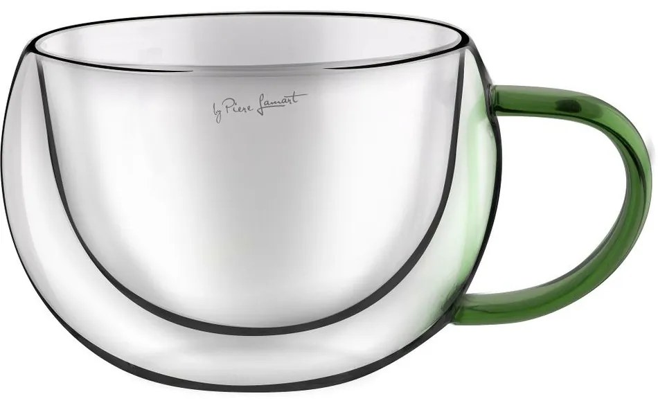 Lamart LT9112 2dielna sada pohárov na cappuccino Vaso, 270 ml, zelená