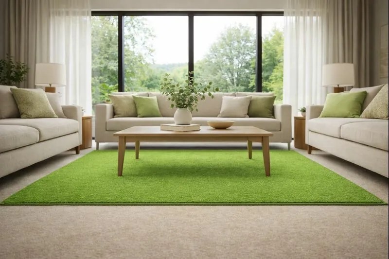 Vopi, Kusový koberec Eton zelený 41 štvorec, 400x400, zelená, obývacia izba