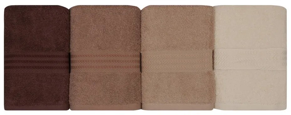 Súprava 4 ks uterákov Rainbow 50x90 cm hnedá