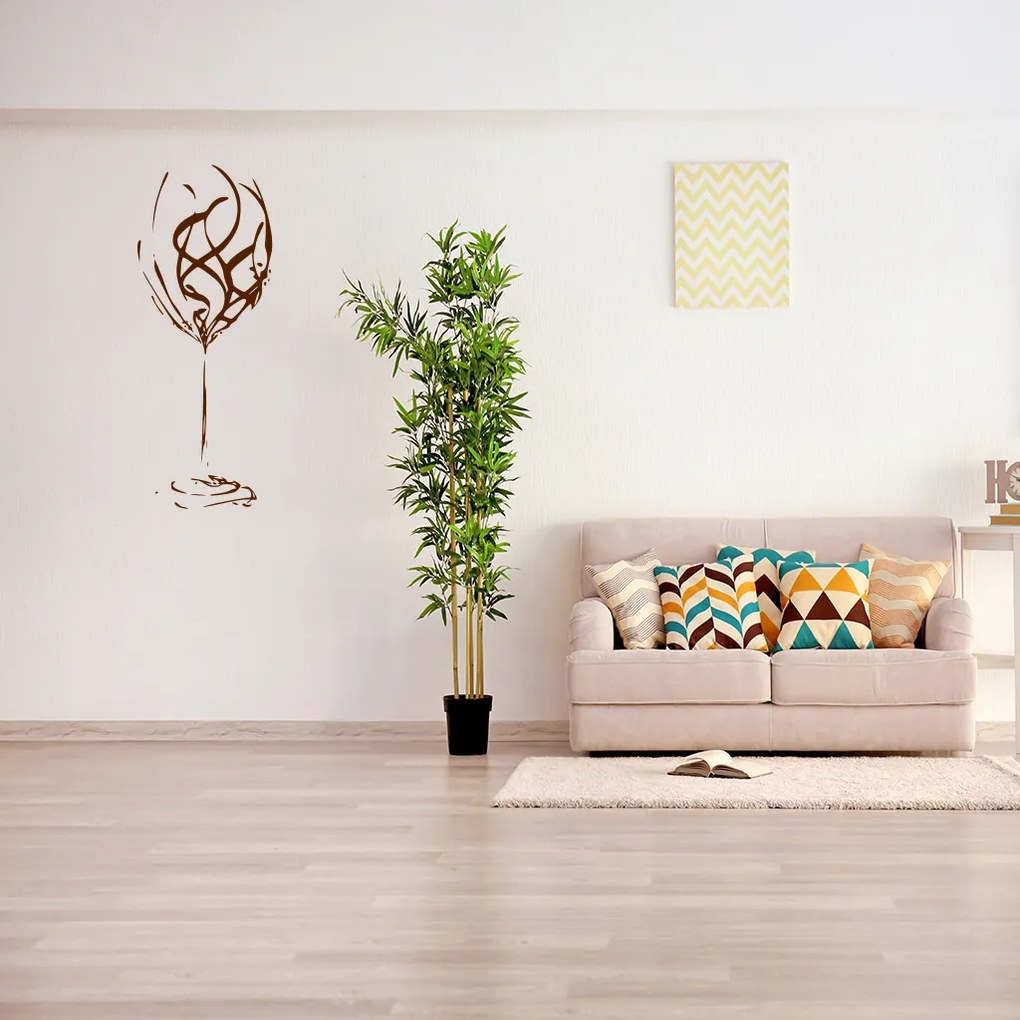 Veselá Stena Samolepka Pohár na víno Farba: šedá, Veľkosť: 60 x 155 cm