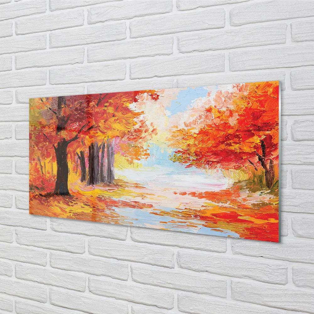 Nástenný panel  Jesenné lístie stromu 100x50 cm