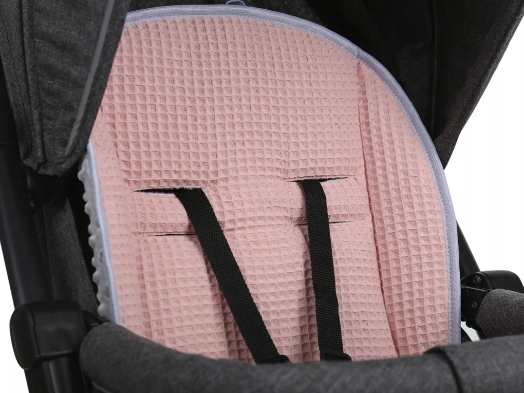 Vulpi Obojstranná podložka do kočíka Minky Wafel Farba: ružová