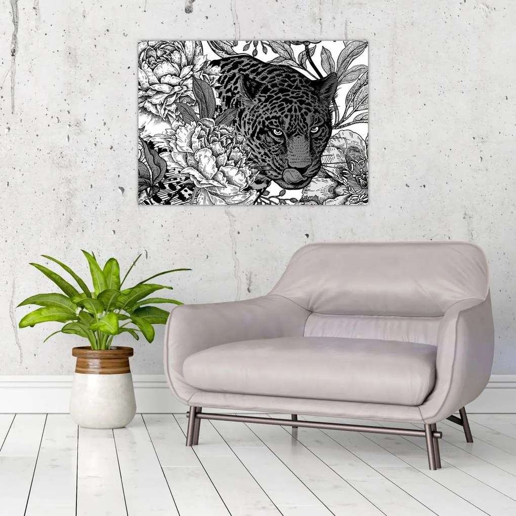 Sklenený obraz - Exotická záhrada (70x50 cm)