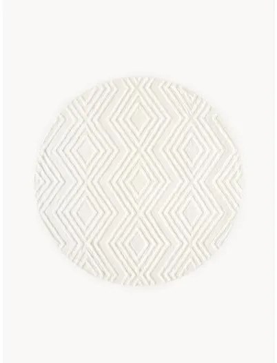 Okrúhly bavlnený koberec's reliéfnou štruktúrou Ziggy