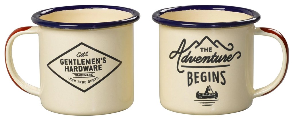 GENTLEMEN'S HARDWARE Cestovná sada smaltovaných hrnčekov Adventure 2x150 ml