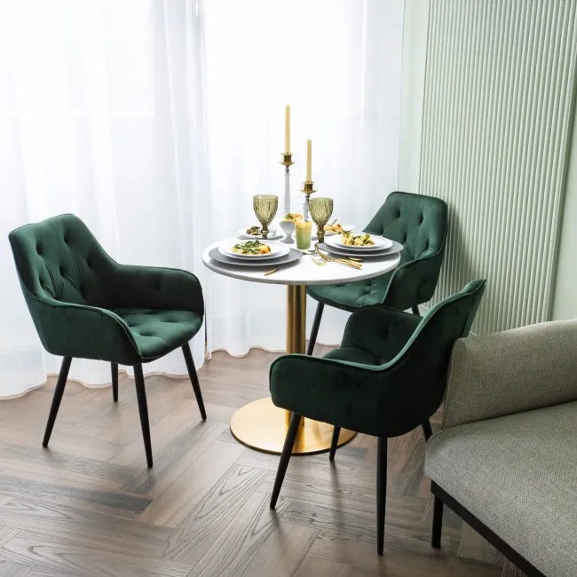 Jedálenská stolička NEVADA zamatová, tmavozelená