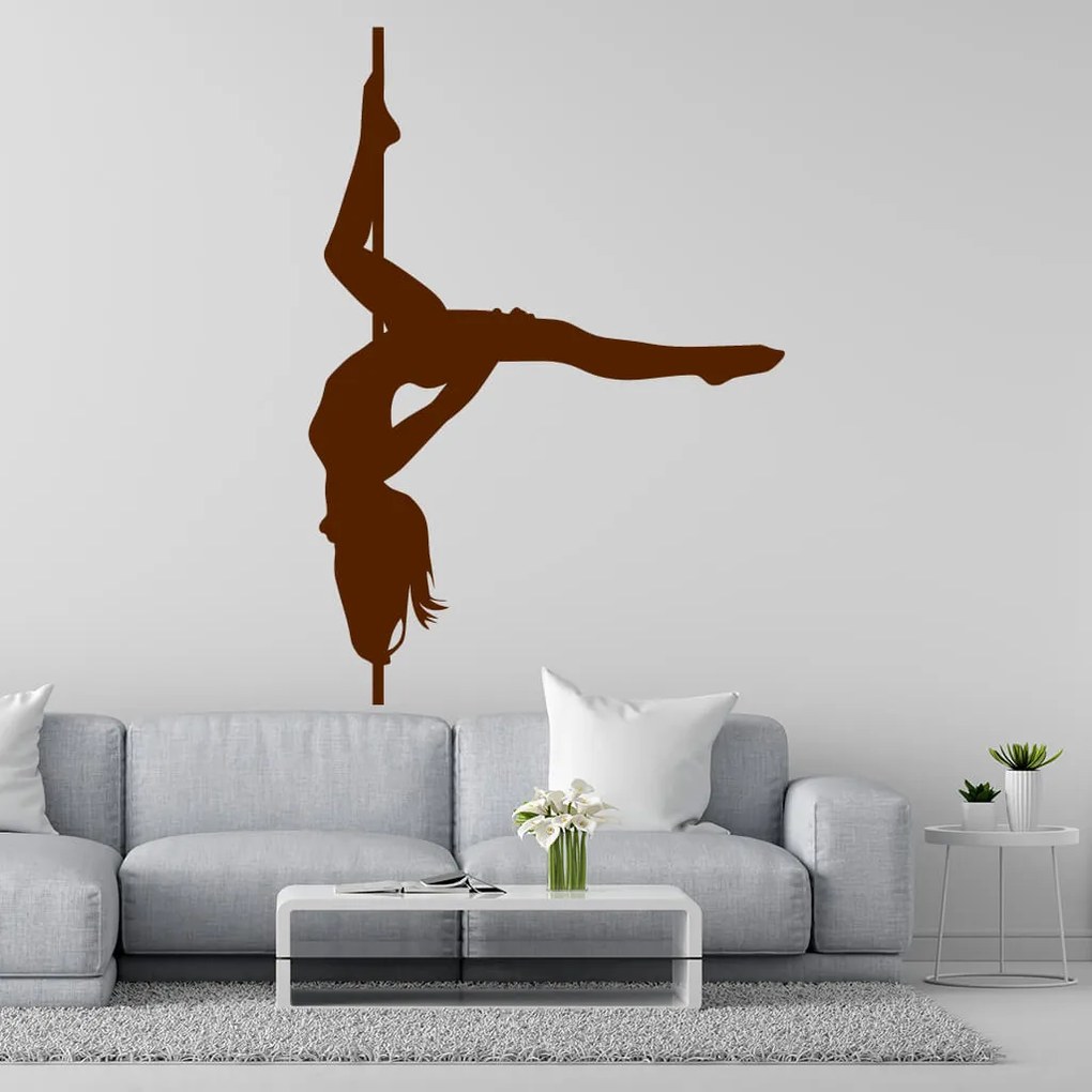 Veselá Stena Samolepka na stenu na stenu Pole dance Farba: černá