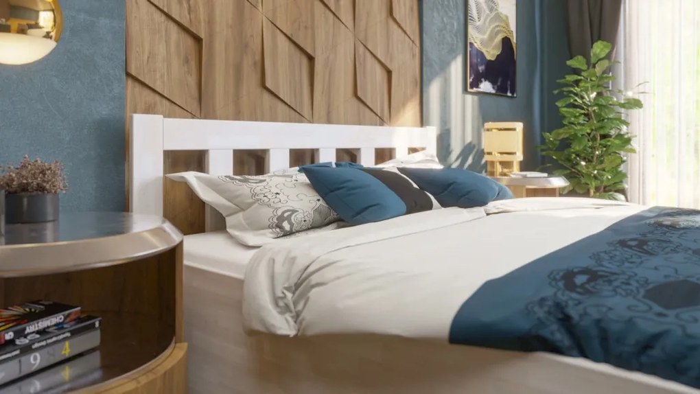 Posteľ s úložným priestorom Tema Box 180x200 cm, bielený buk