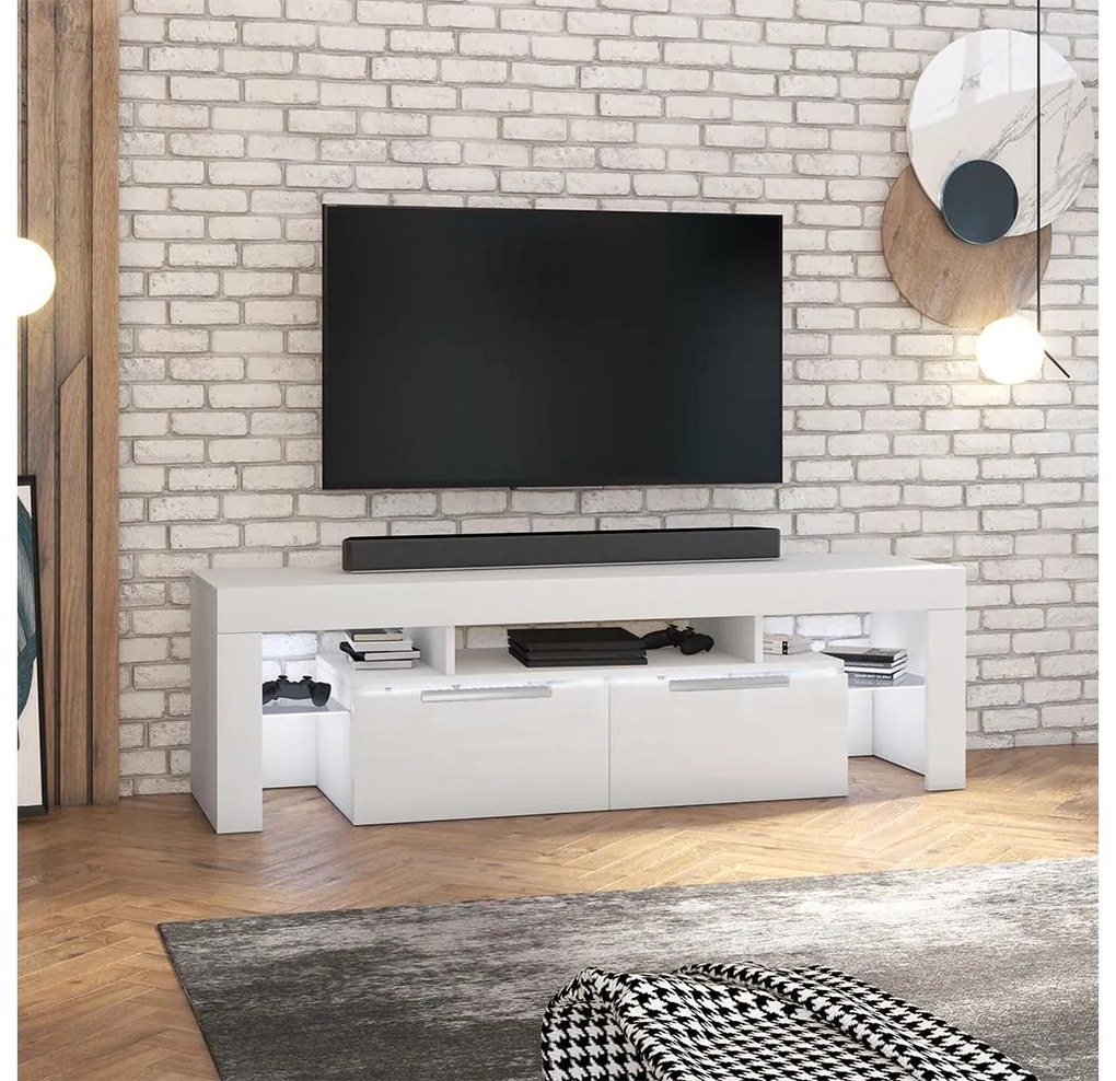 TV skrinka/stolík Vulcano  (biela). Akcia -21%. Vlastná spoľahlivá doprava až k Vám domov. 1098694