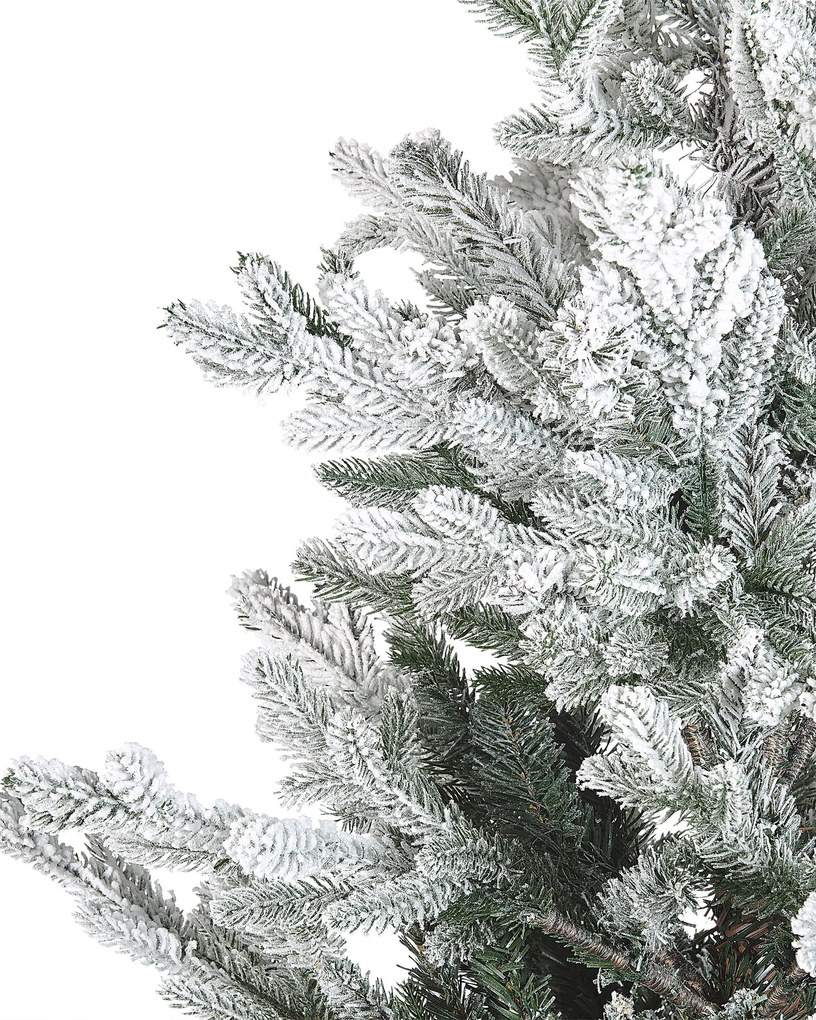 Zasnežený vianočný stromček 180 cm biely BRISCO Beliani