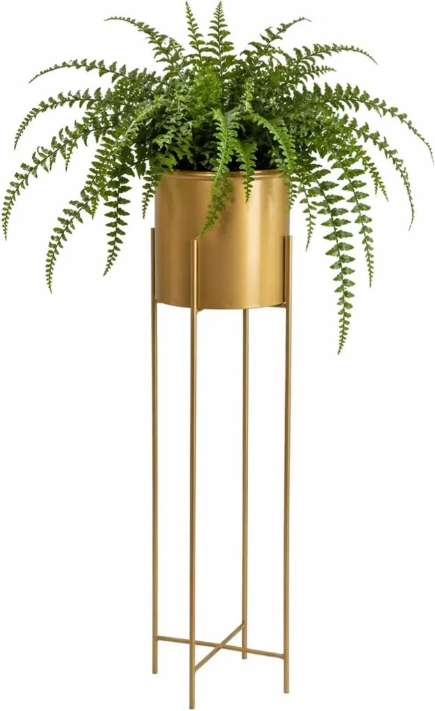 KOVOVÝ KVETINÁČ SO STOJANOM GOLDEN 95X21 CM ZLATÁ
