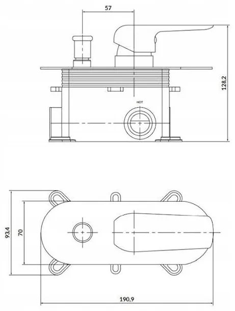 Cersanit City, vaňová-sprchová podomietková batéria + BOX, chrómová, S951-345