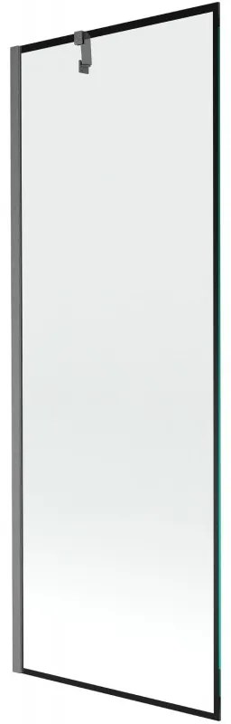 Mexen Next, 1-krídlová vaňová zástena 70 x 150 cm, 6mm číre sklo - čierny vzor, brúsená grafitová, 895-070-000-00-70-66