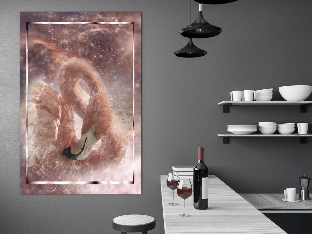 Artgeist Obraz - Space Flamingo (1 Part) Vertical Veľkosť: 20x30, Verzia: Premium Print
