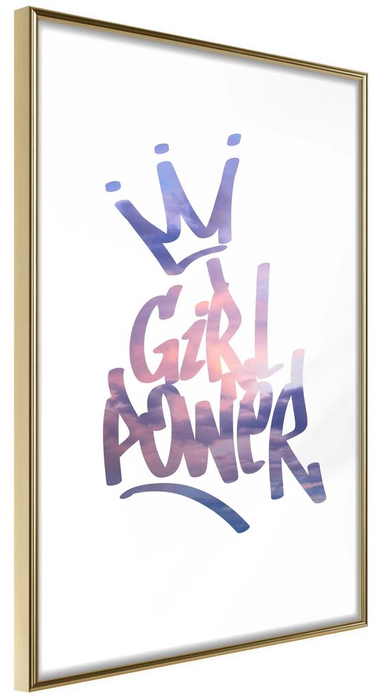Artgeist Plagát - Girl Power [Poster] Veľkosť: 30x45, Verzia: Čierny rám s passe-partout