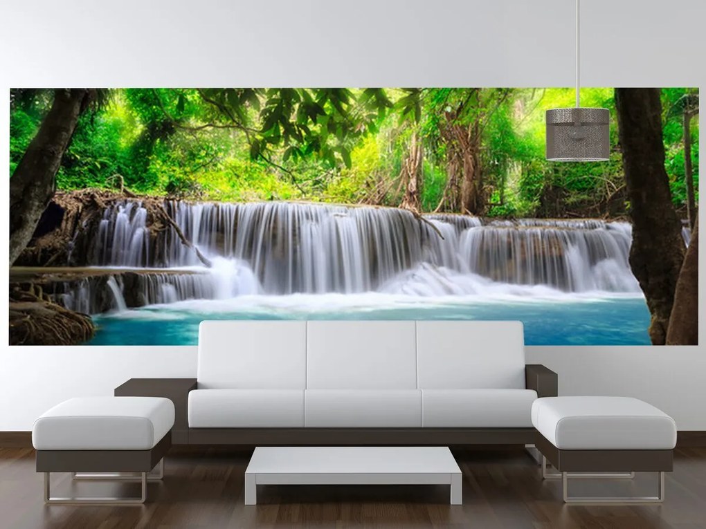 Gario Fototapeta Číry vodopád v džungli Veľkosť: 200 x 135 cm, Materiál: Samolepiaca