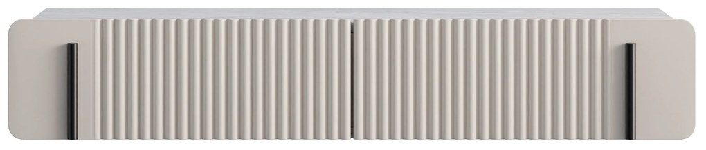 Závesný toaletný stolík Malmi 100 cm - kašmírová / crema bianca / čierna