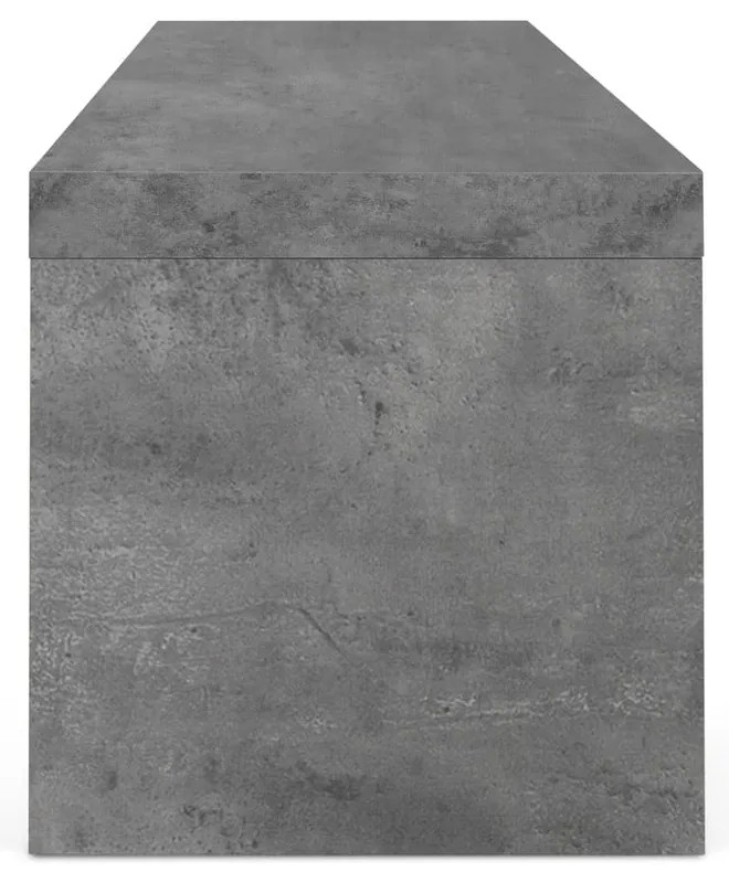 Dvojitý televízny stolík čierny s betónovým dekorom TemaHome Cliff, 125 × 40 cm