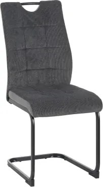 Jedálenská stolička Bruggy, dymovo šedá látka/látka v optike kože%