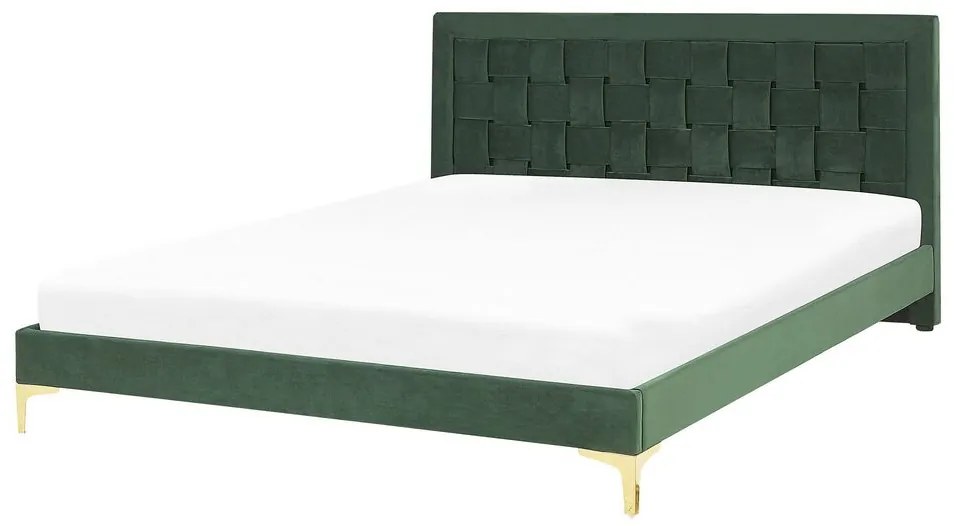 Manželská posteľ 140 cm LIMO (polyester) (tmavozelená) (s roštom). Vlastná spoľahlivá doprava až k Vám domov. 1022886