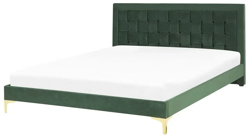 Manželská posteľ 140 cm LIMO (polyester) (tmavozelená) (s roštom). Vlastná spoľahlivá doprava až k Vám domov. 1022886