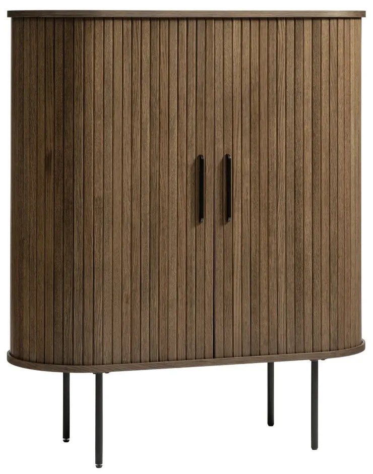 Hnedá skrinka v dekore duba s posuvnými dverami 100x118 cm Nola – Unique Furniture
