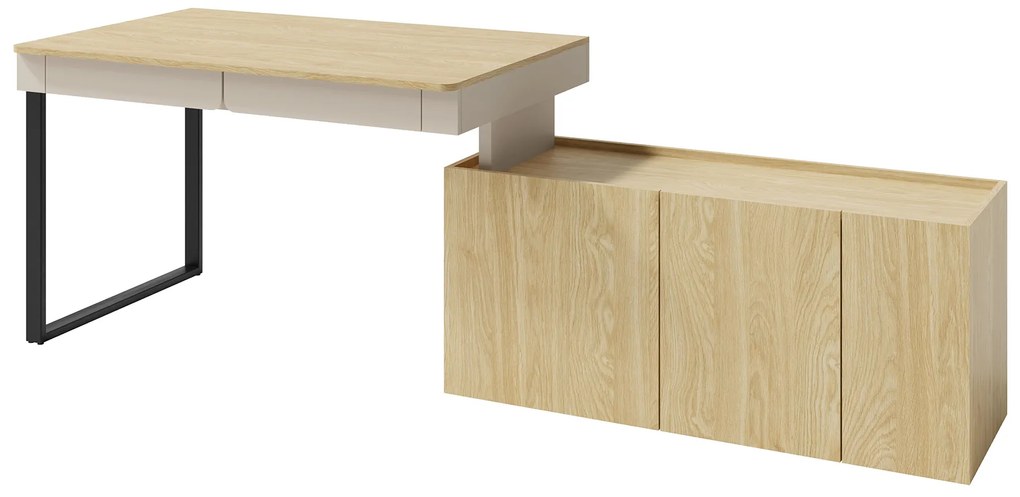 Písací stôl s komodou LUCA S10 - béžová