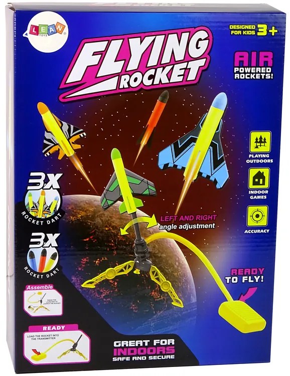 LEAN TOYS Hra Raketomet s penovými raketami a pumpou