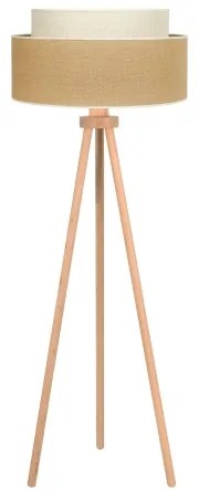 Duolla - Stojacia lampa YUTE BOHO 1xE27/15W/230V pr. 45 cm hnedá/krémová