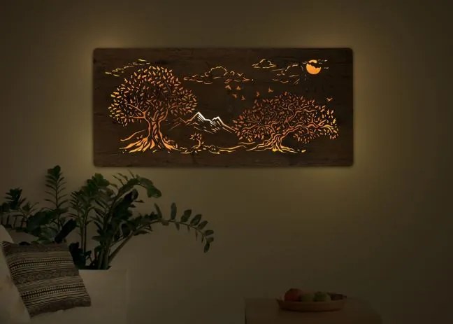 Led obraz Tri stromy na batériu