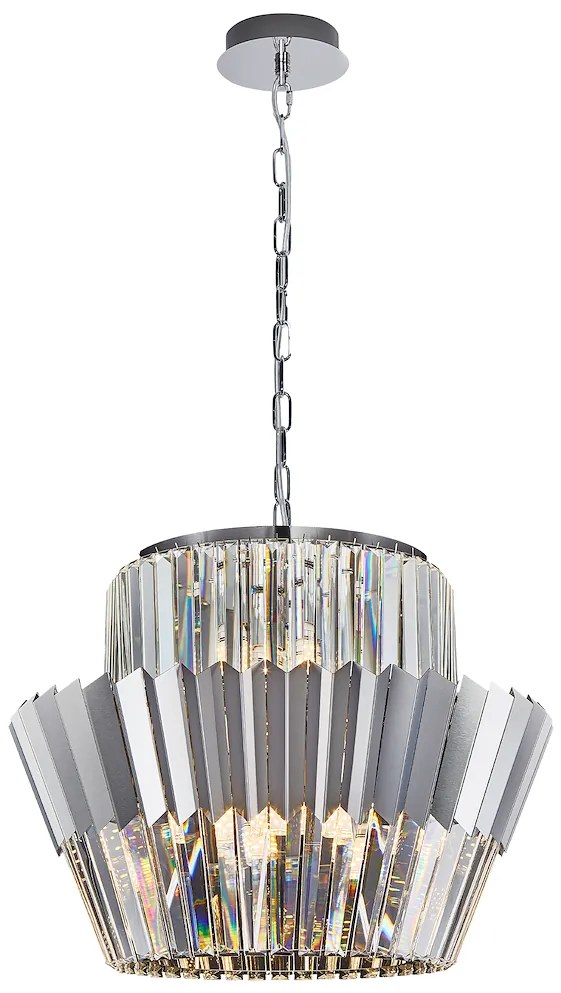 Luster Donna, 1x krištáľové/chrómové kovové tienidlo, (fi 55cm), ch