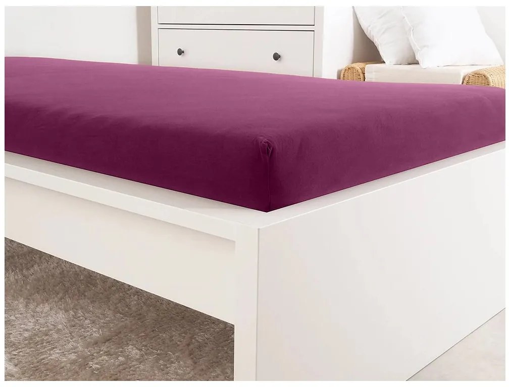 Jersey plachta do detskej postieľky EXCLUSIVE 70x140 cm vínová