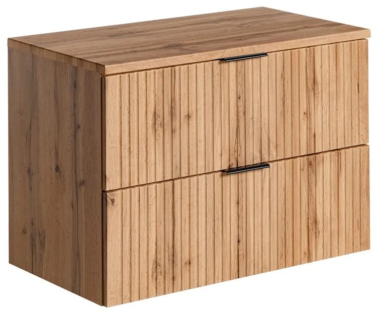 Závěsná skříňka pod umyvadlo Casad s deskou 80 cm dub wotan