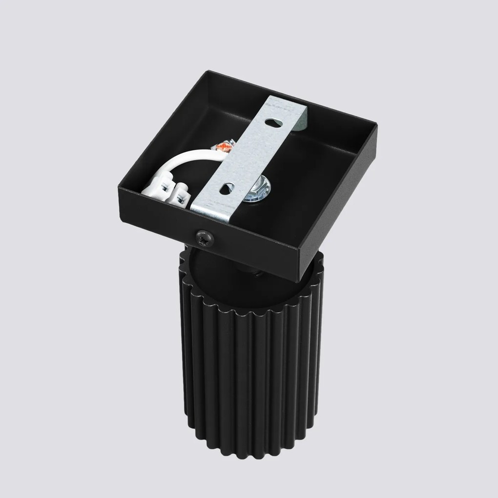 Bodové svietidlo Karbon, 1x čierne kovové tienidlo, (možnosť polohovania)