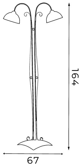 Stojaca lampa ANTICA 2xE27/60W/230V
