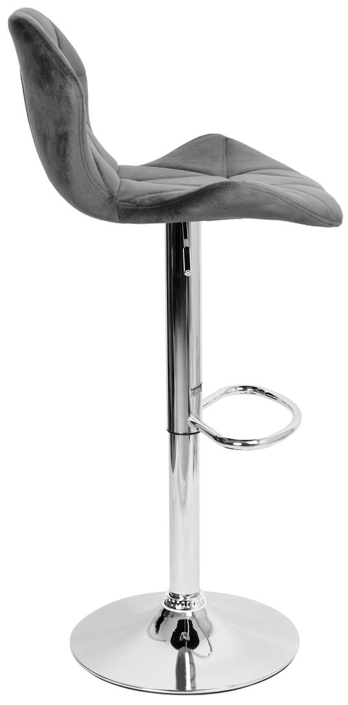 Barová stolička gordon chróm velvet šedá | jaks