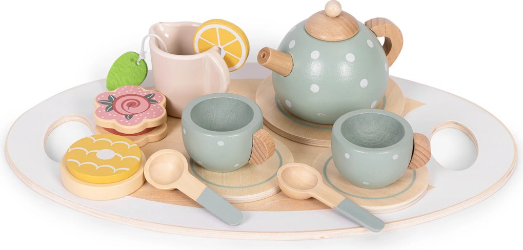 Drevený čajový set 14 dielov ECOTOYS
