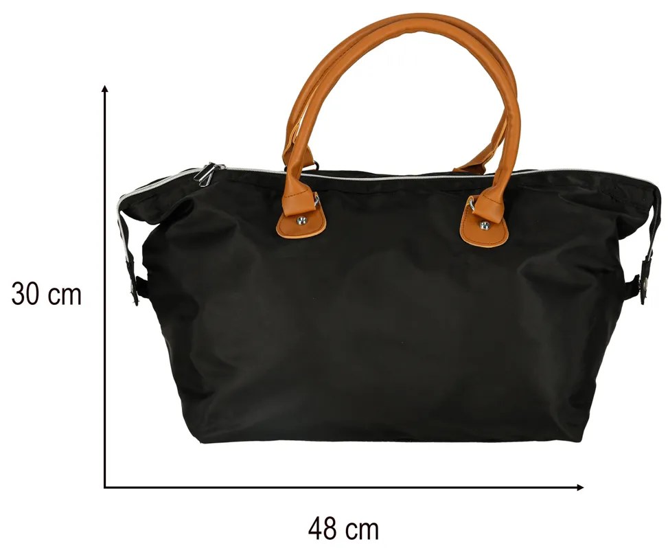 KIK Dámska multifunkčná cestovná taška na kočík 48x30x21 cm čierna + 2 vrecúška