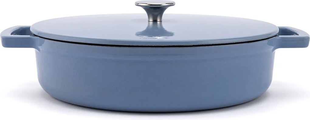 Elmich Smaltovaný liatinový nízky hrniec Ember 28 cm modrý