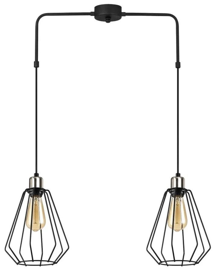 Čierne kovové závesné svietidlo Opviq lights Straton